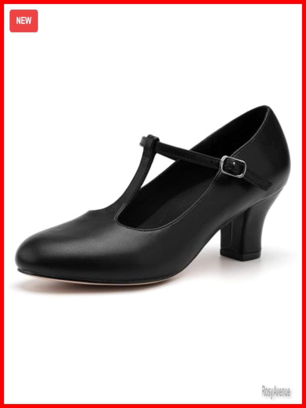 T-Strap Character Dance Shoes Faux Leather 2.5" Heel